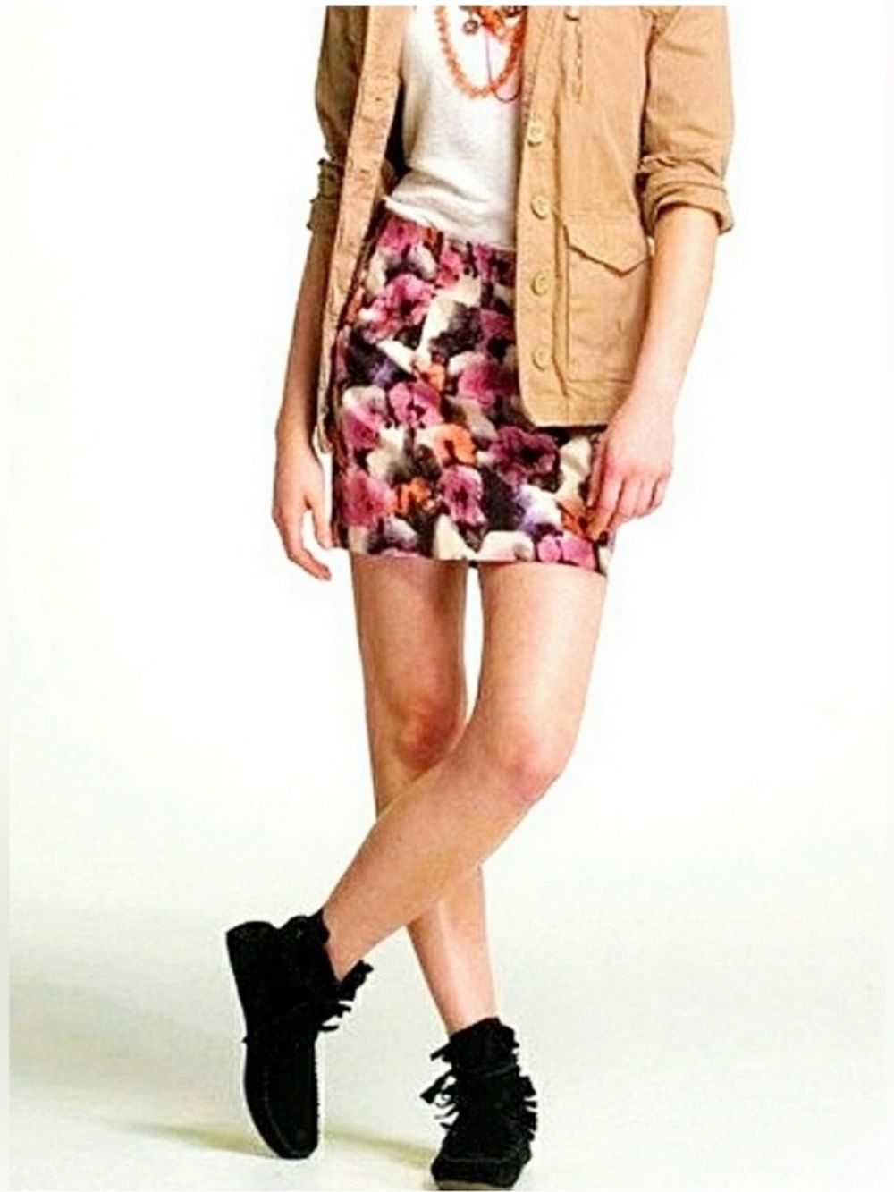 J Crew Watercolor Floral Skirt